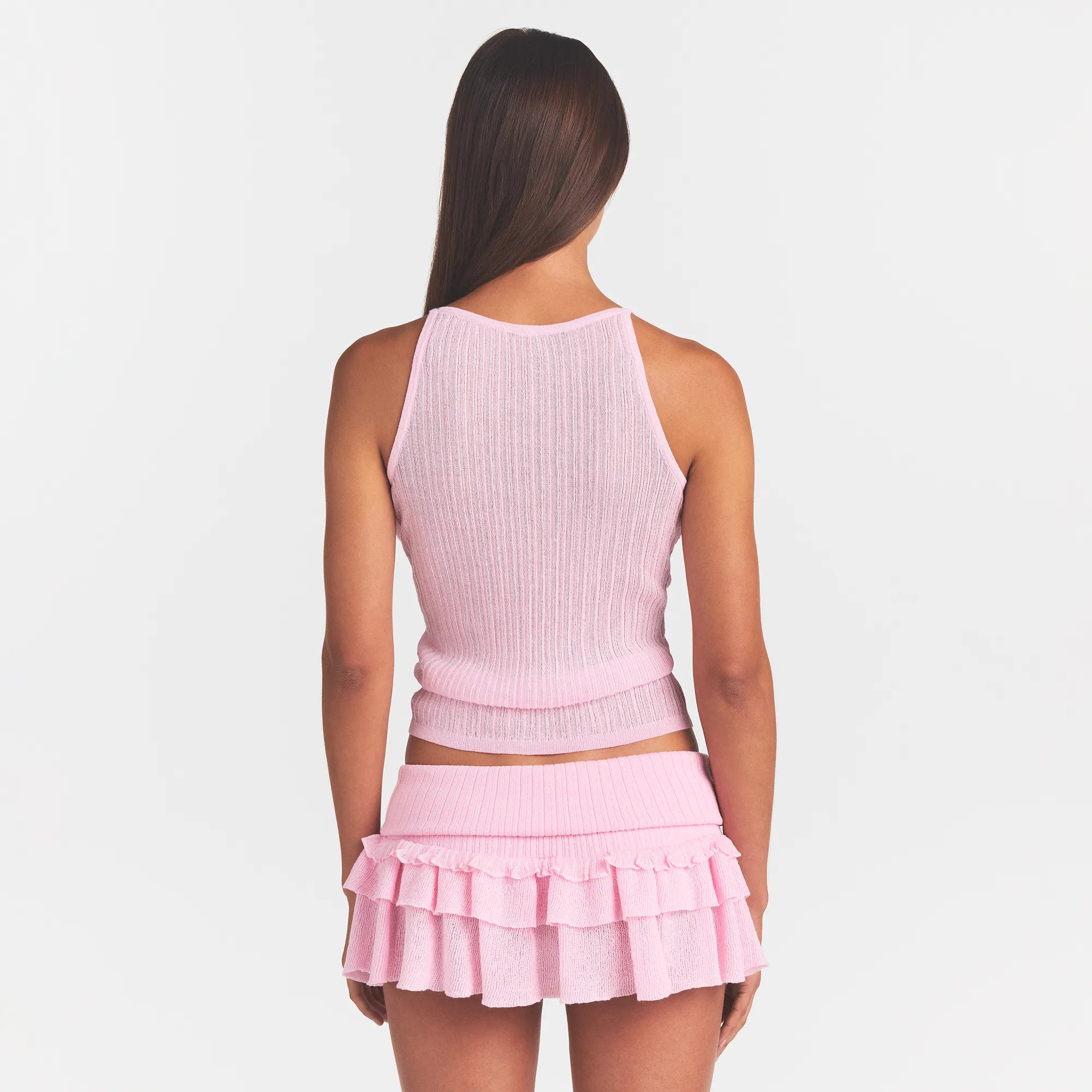 sheer knit plunge tank sheer knit plunge tank