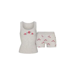 cotton rib tank and short set