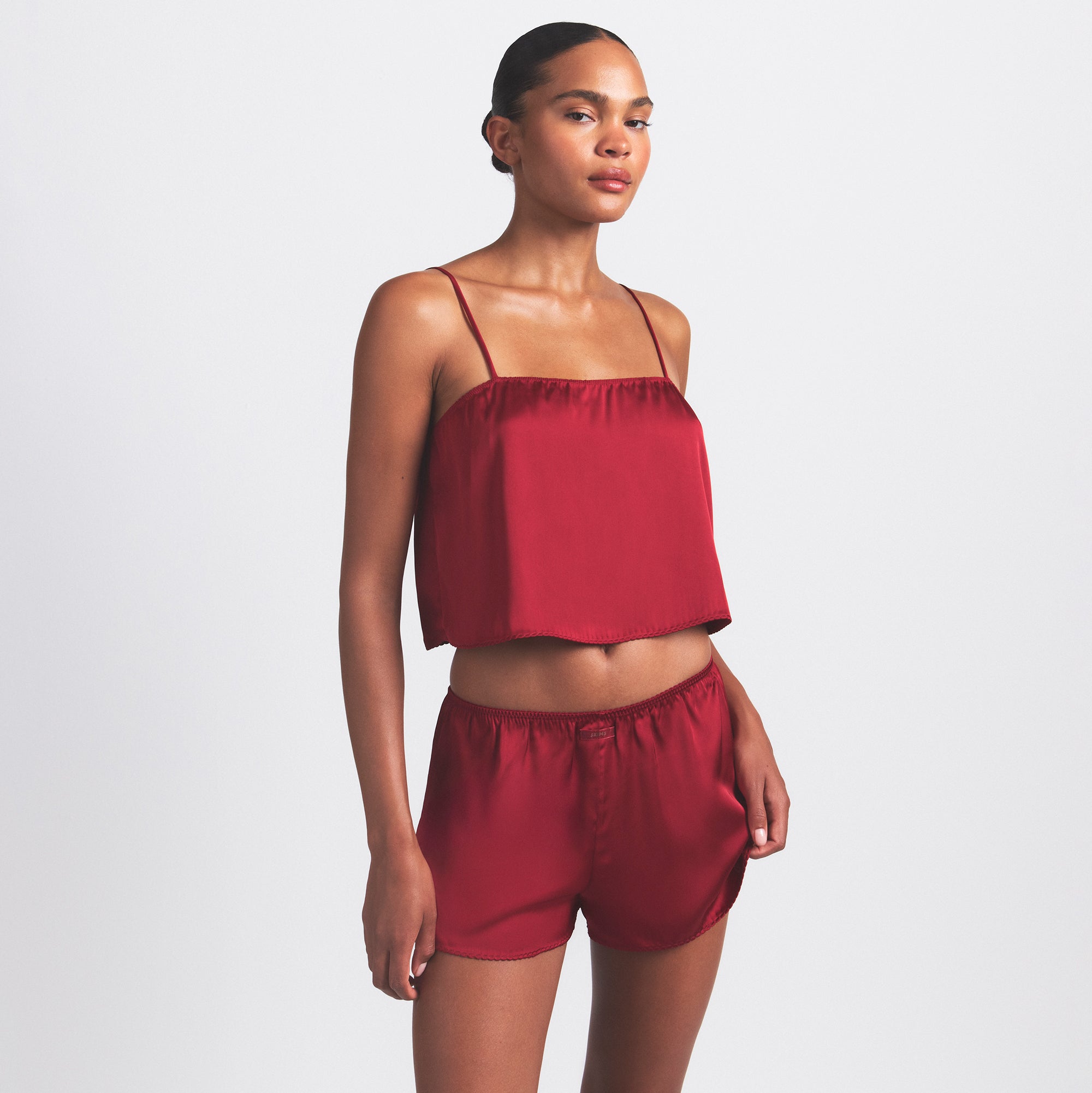 woven shine cami and short sleep set woven shine cami and short sleep set