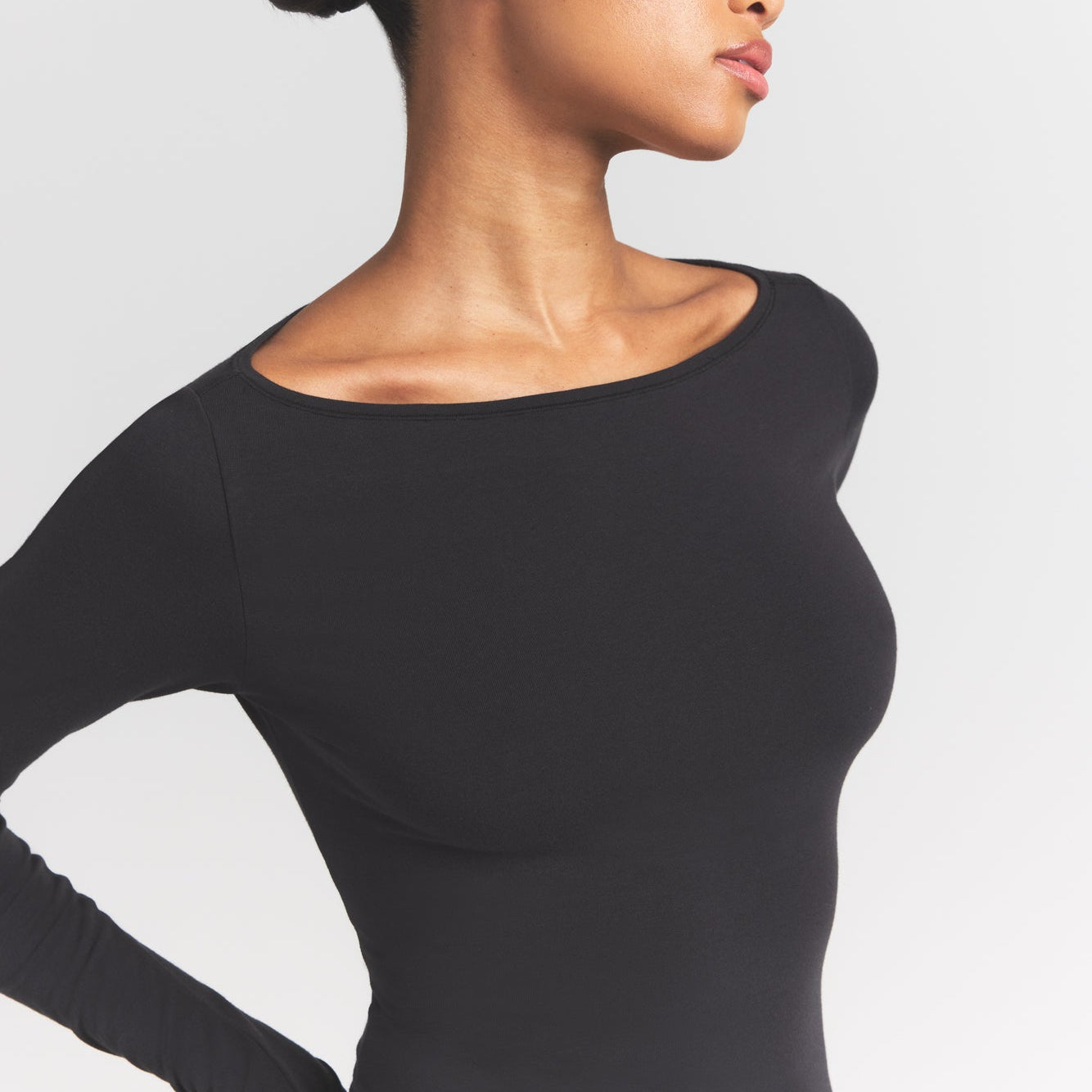 cotton jersey long sleeve boatneck top cotton jersey long sleeve boatneck top