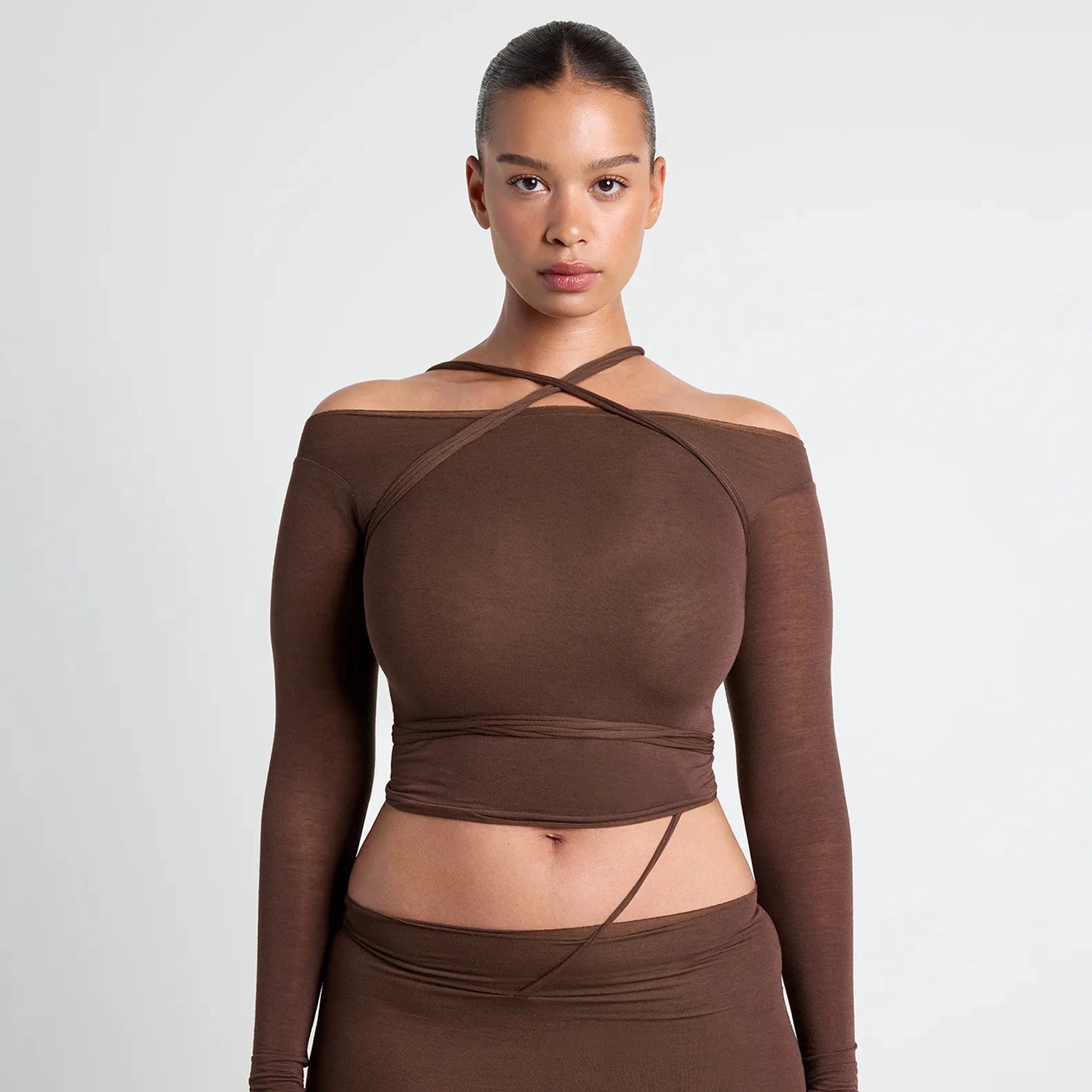 vettese x skims sheer modal off the shoulder top vettese x skims sheer modal off the shoulder top