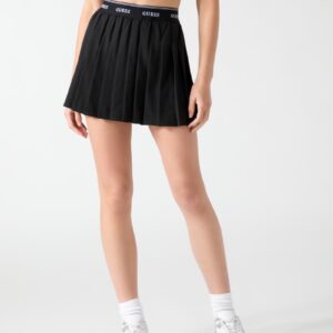 pleated mini skirt