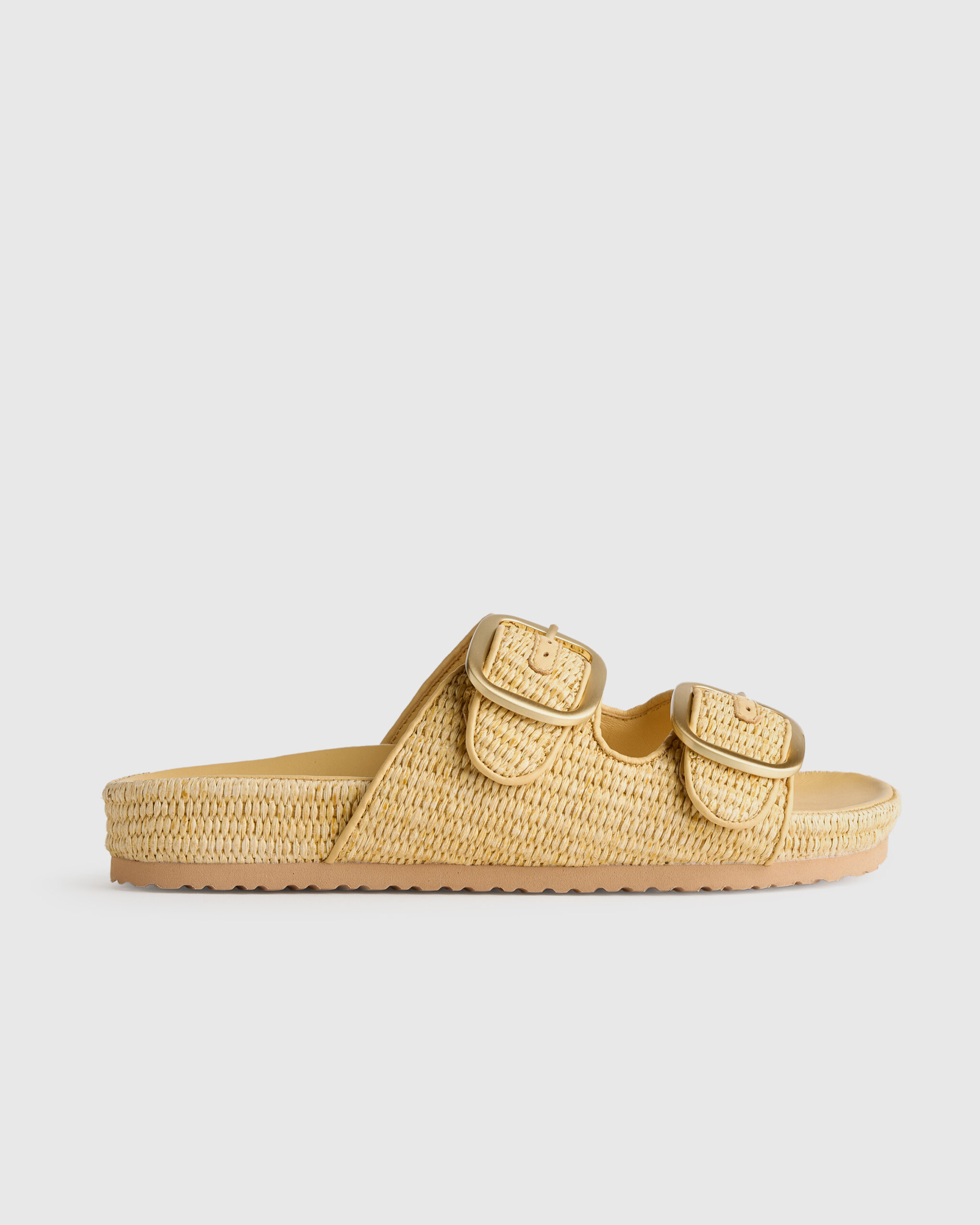raffia double buckle sandal raffia double buckle sandal