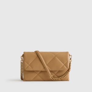 italian leather diamond quilted wallet crossbody