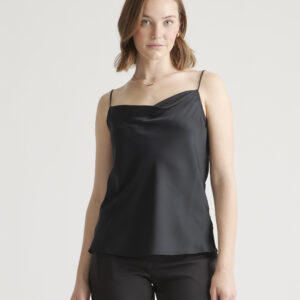 washable stretch silk cowl neck cami