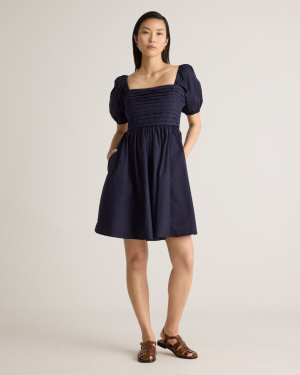100% organic cotton ruched mini dress