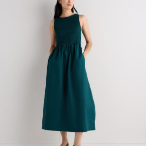 Витрина 100% organic cotton poplin boatneck maxi dress