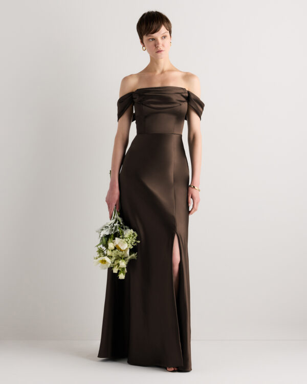 aurora stretch satin convertible dress