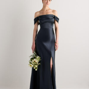 aurora stretch satin convertible dress