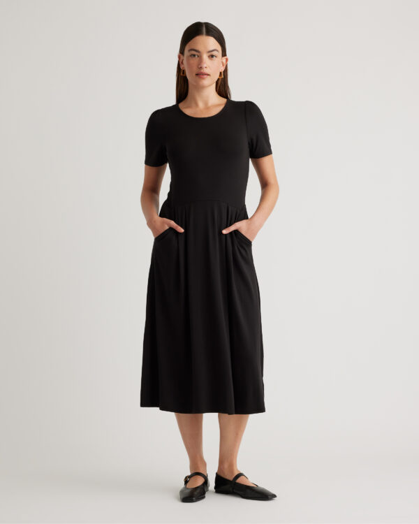 tencel jersey short sleeve midi dress