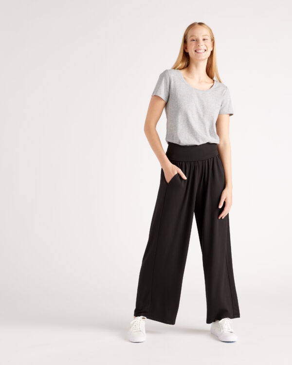 french terry modal wide leg pants