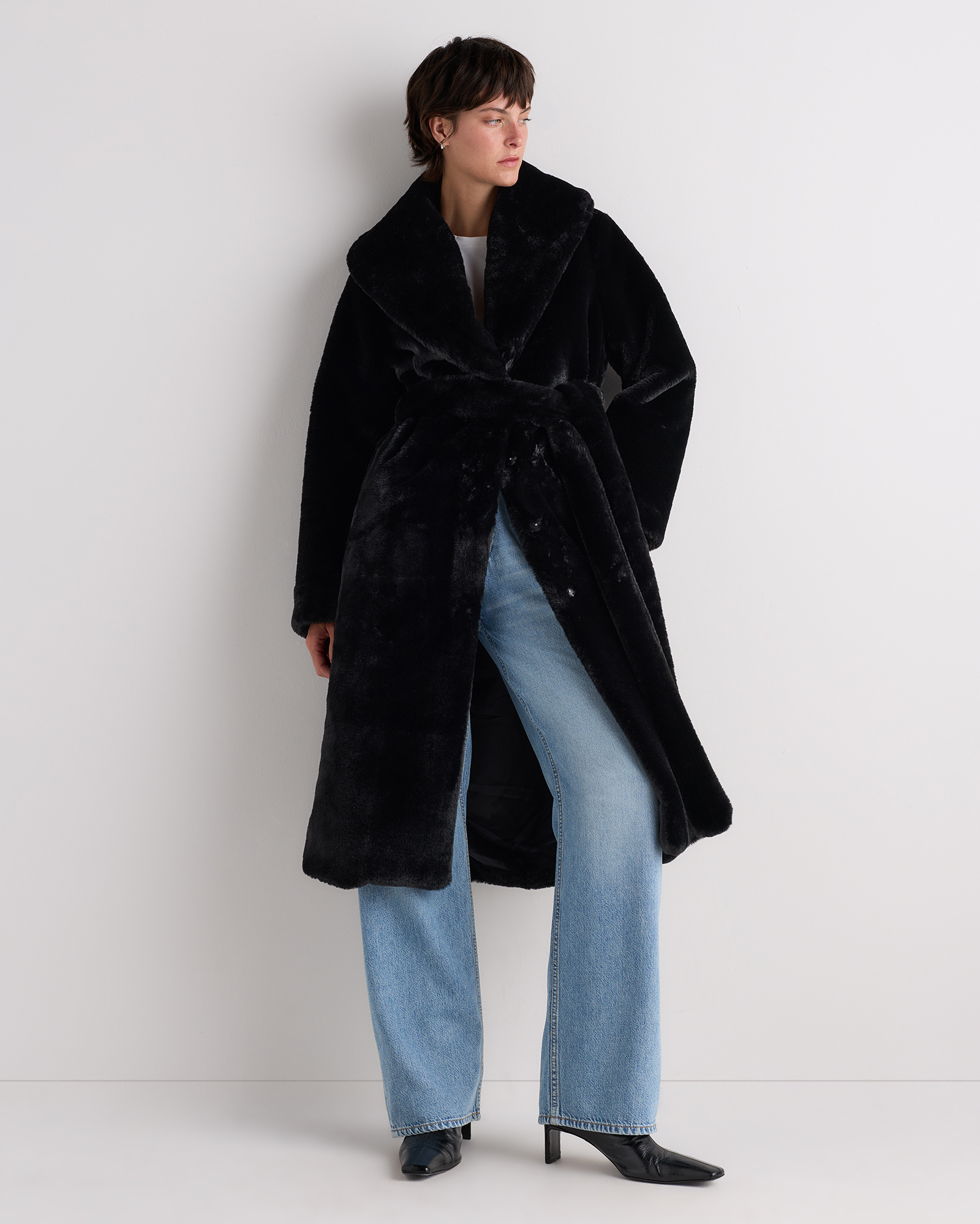 faux fur maxi wrap coat faux fur maxi wrap coat
