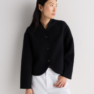 Витрина double faced merino wool collarless cropped jacket