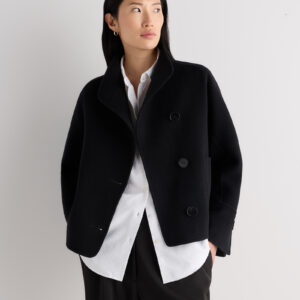 Витрина double faced merino wool funnel neck jacket