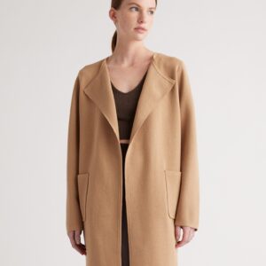 Витрина 100% organic cotton knit collarless coat