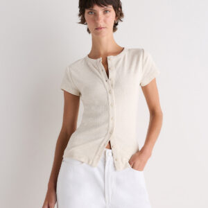 Витрина organic cotton micro rib button tee