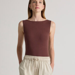 Витрина stretch cotton jersey boat neck tank