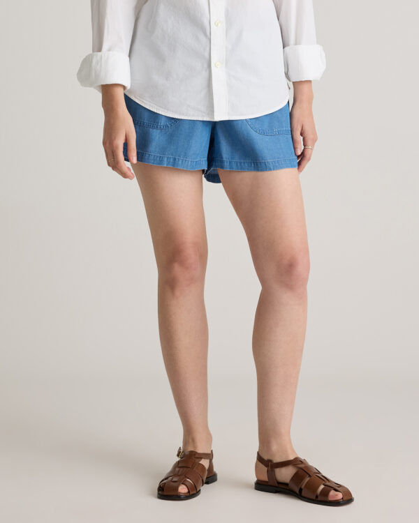 Шорты tencel из шамбре без застежки
