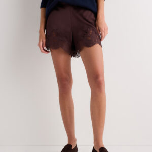 100% washable silk lace shorts