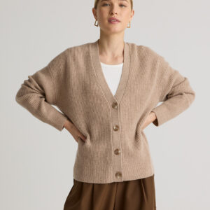 mongolian cashmere fisherman boxy cropped cardigan sweater