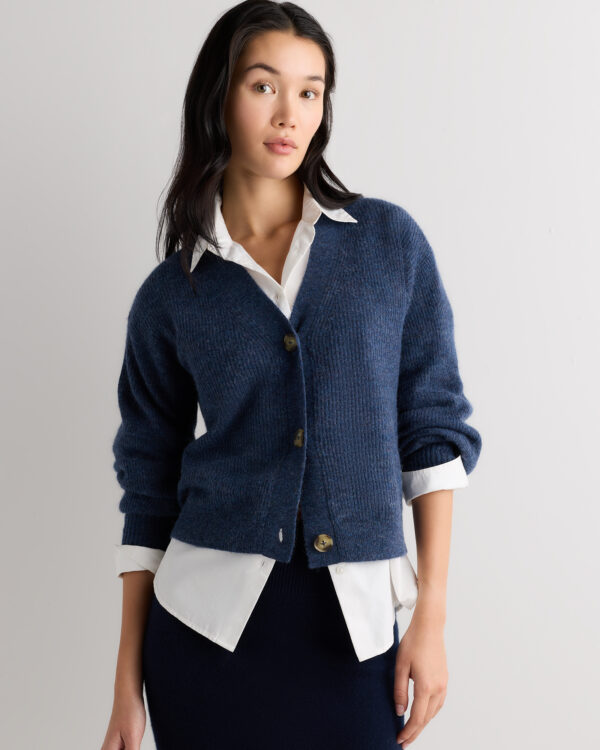lightweight baby alpaca cropped v neck cardigan