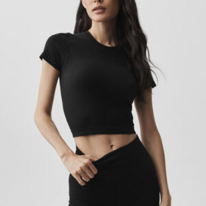 seamless modal ribbed cropped Короткий рукав