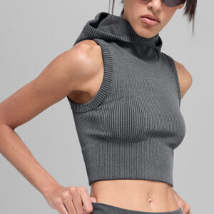 Оригинальное название: seamless two tone rib hooded vest