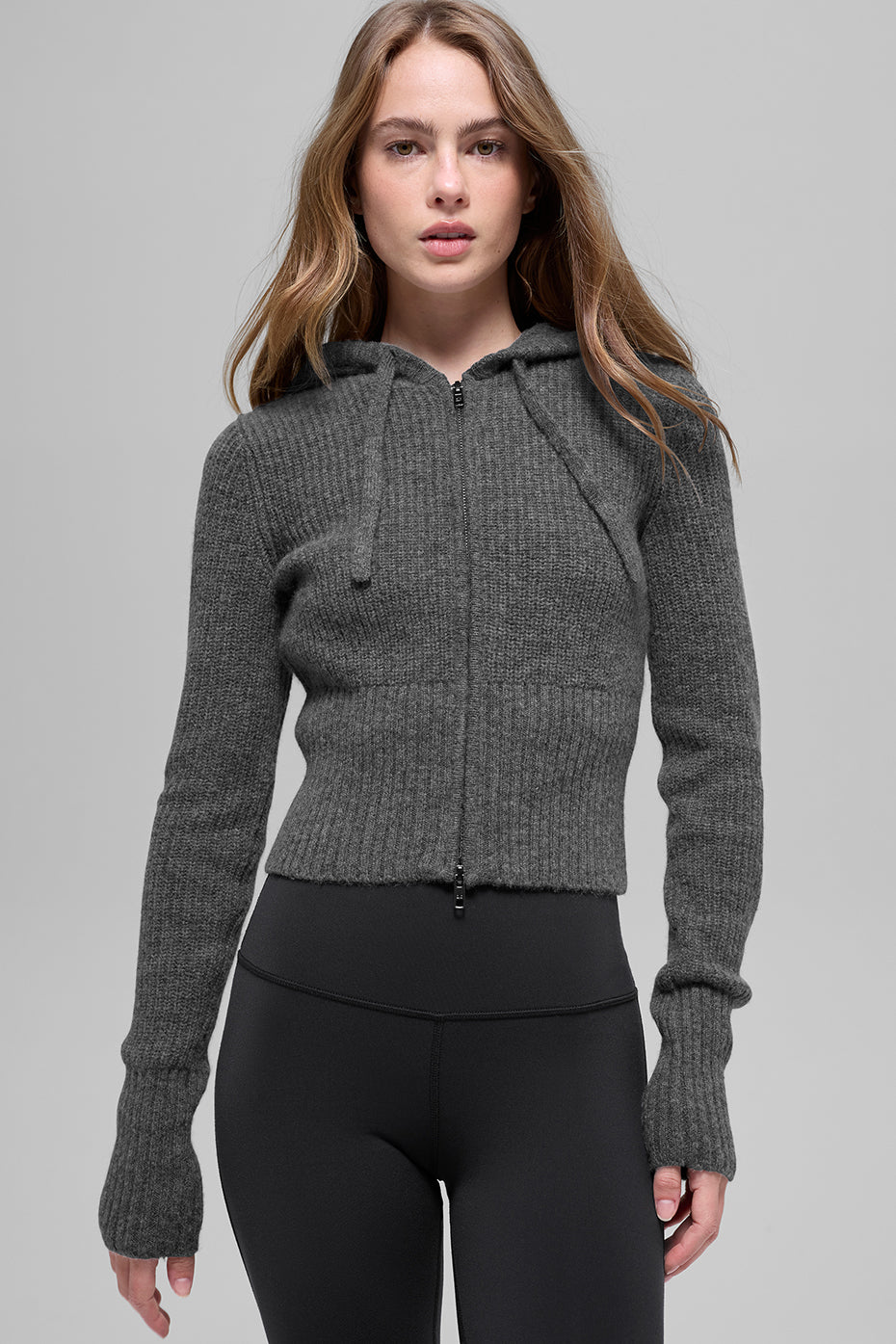 wool cashmere ribbed noble Полный Зип Худи wool cashmere ribbed noble Полный Зип Худи