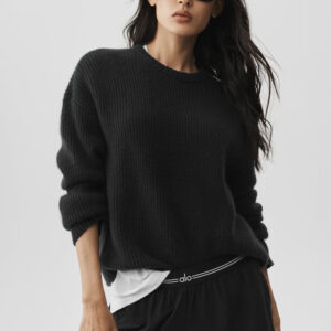 wool cashmere ribbed noble crewneck