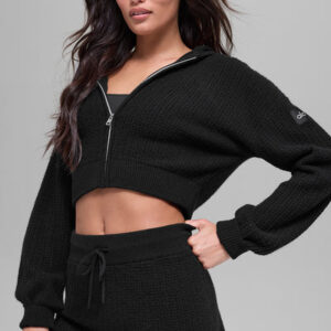 Вафли cashmere plush full zip hoodie