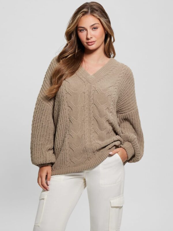 aki chenille cable knit sweater