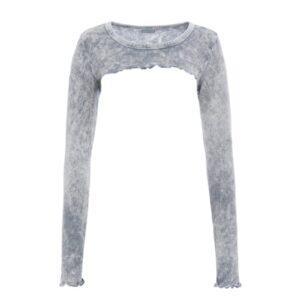 aged waffle crop top