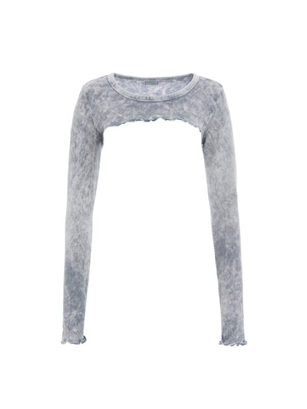 aged waffle crop top