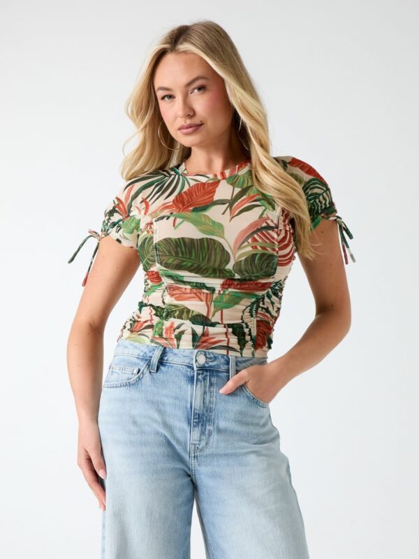 eco amaya printed mesh top
