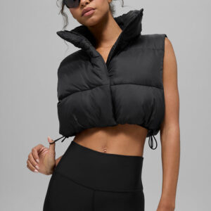 Обрезанный золотой жилет rush puffer