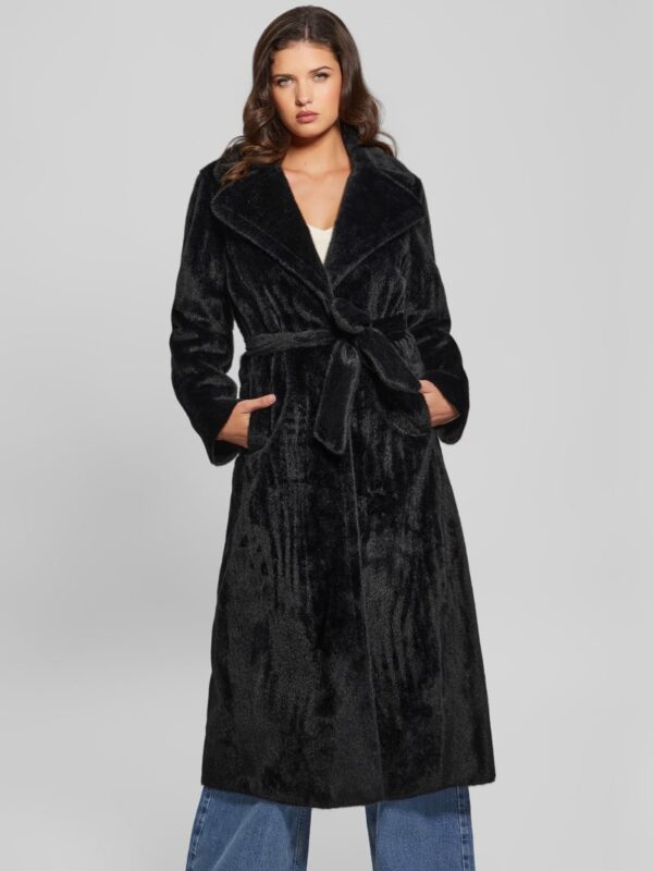 ada longline faux fur coat