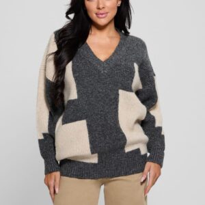intarsia color block sweater