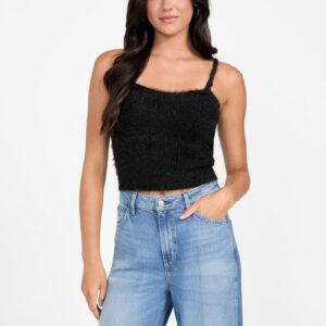 keyla fuzzy sweater crop cami