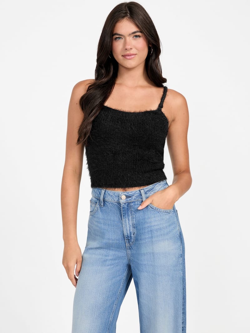 keyla fuzzy sweater crop cami keyla fuzzy sweater crop cami