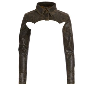 crackle leather crop top