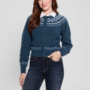 crop wool blend cardigan