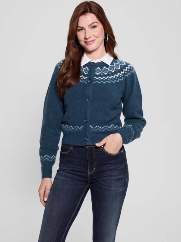 crop wool blend cardigan