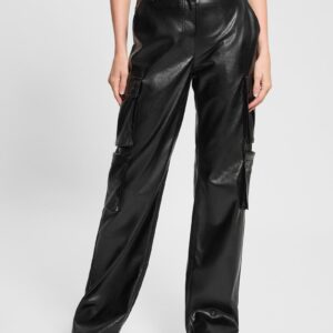 kori faux leather cargo pants