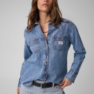 classic long sleeve denim shirt