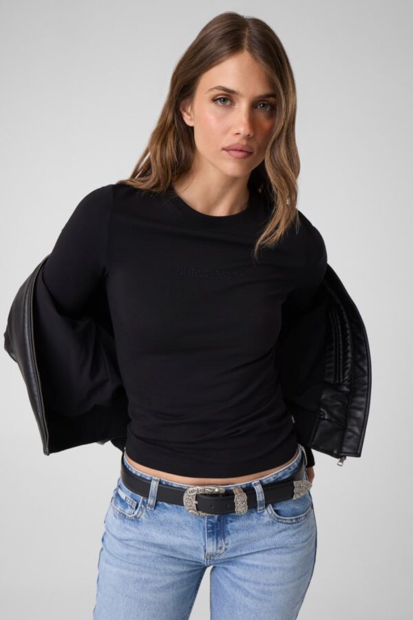 slim embroidered long sleeve tee