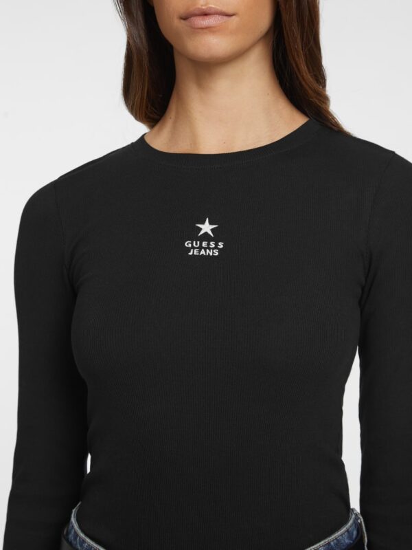 slim rib knit star tee