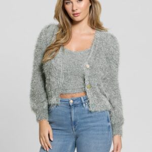 emiko eyelash crop cardigan