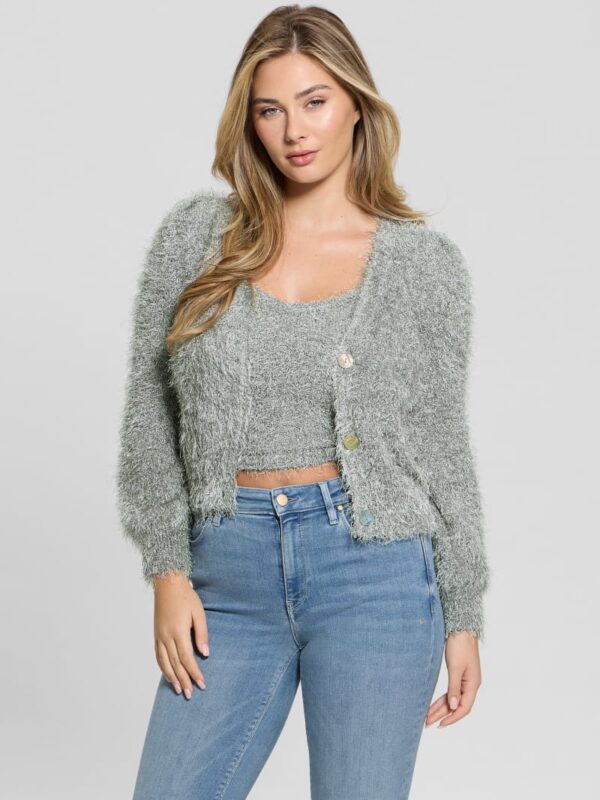 emiko eyelash crop cardigan