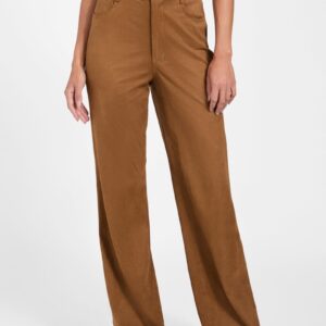 aria faux suede high rise straight pants