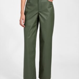 alix faux leather high rise straight pants